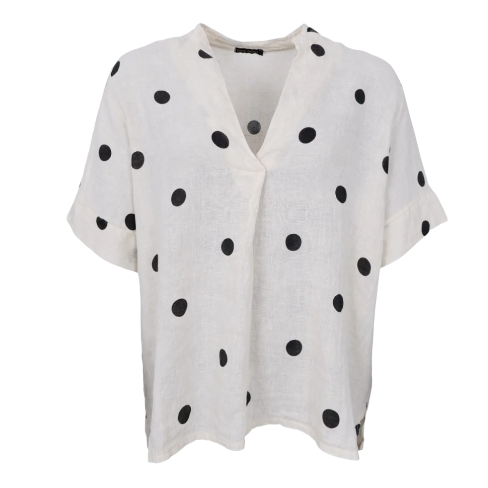 Black Colour - Melina SS Linen Shirt Dot