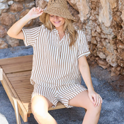 Black Colour - Melina SS Linen Shirt Camel