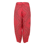 Black Colour-Cabbie Barrel Pant, red paisley