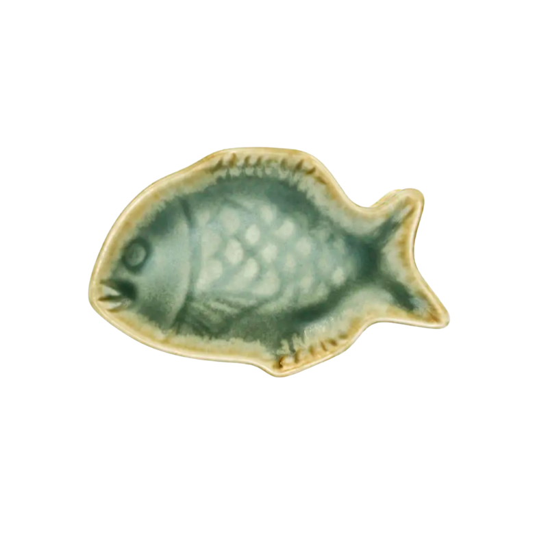 Madam Stoltz- Stoneware Small Fishtray - grön