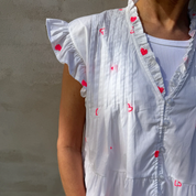 Not Sisters - Micado Blouse, White/Fuchsia Fluo