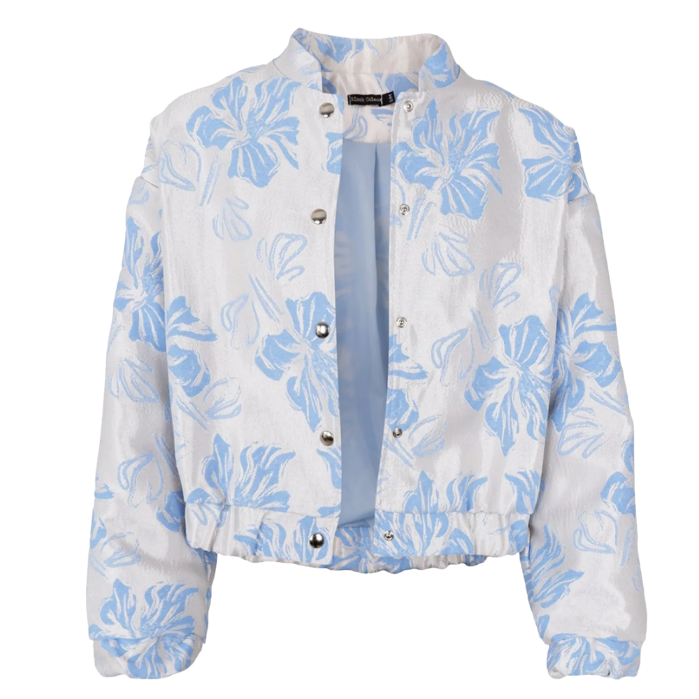 Black Colour - Jackline Bomber Jacket Lightblue