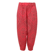 Black Colour-Cabbie Barrel Pant, red paisley