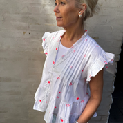 Not Sisters - Micado Blouse, White/Fuchsia Fluo