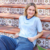 Black Colour-Love SS Tee, lightblue