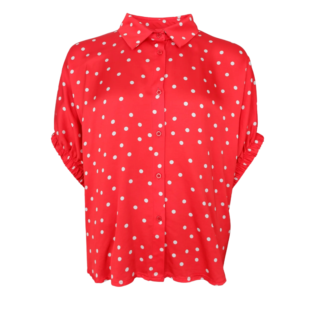 Black Colour - Mable Shirt Blouse Red