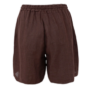 Black Colour - Melina Linen Shorts Coffee