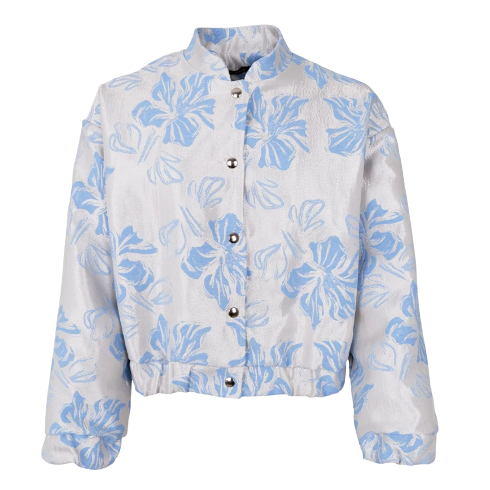 Black Colour - Jackline Bomber Jacket Lightblue