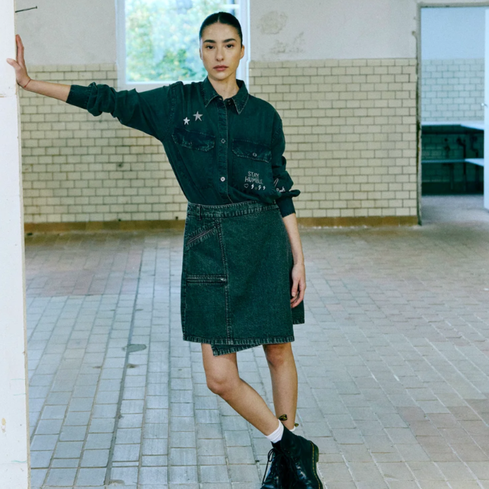 Humble - Ozzie Wrap Skirt, used black