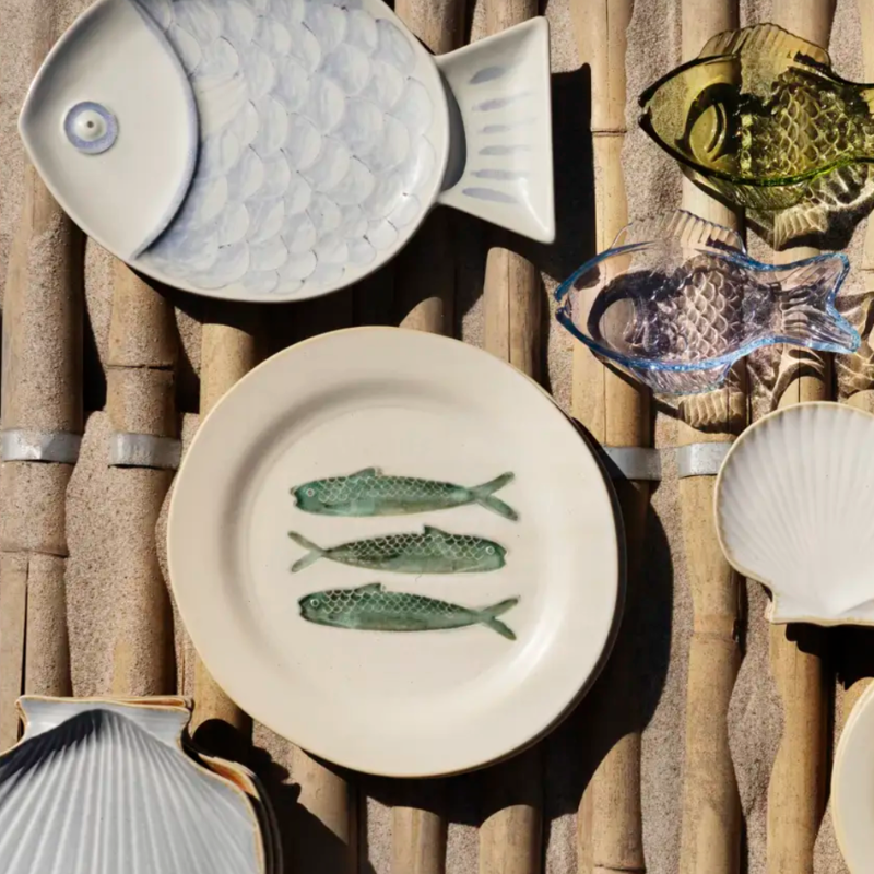 Madam Stoltz- Stoneware Lunchplate - grön