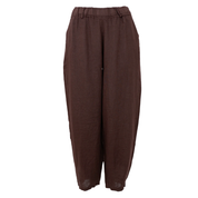 Black Colour - Melina Barrel Linen Pant Coffee