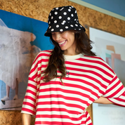 Black Colour - Runa Bucket Hat Black/White Dot