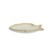 Madam Stoltz-Stoneware Small Fishtray - offwhite