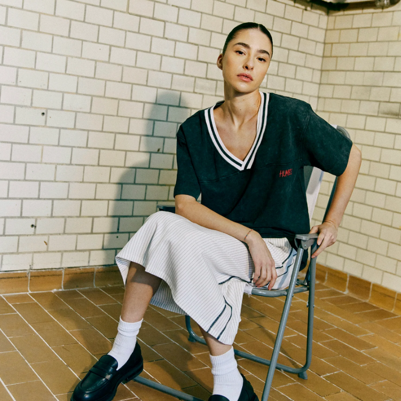 Humble - Olea Skirt Off White Stripe