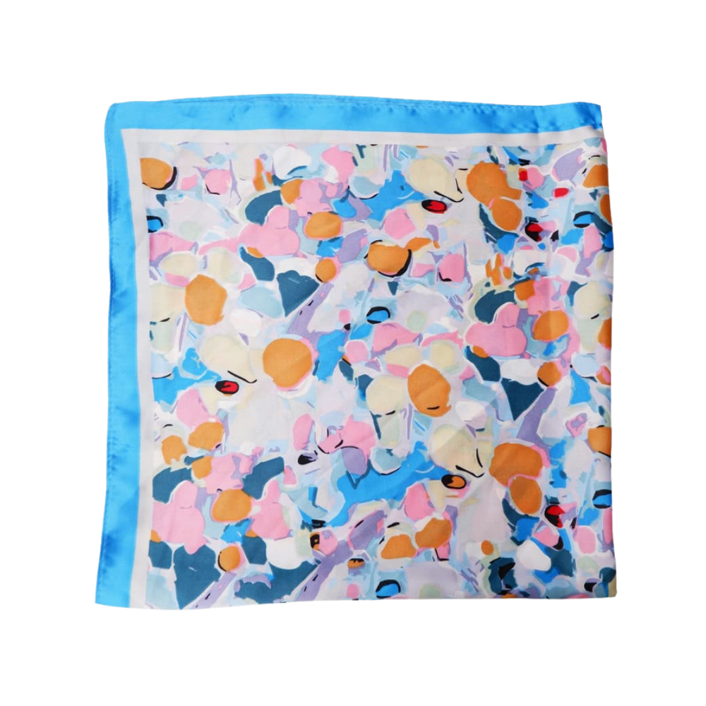 Black Colour - Leeva Mini Scarf Blue Multi