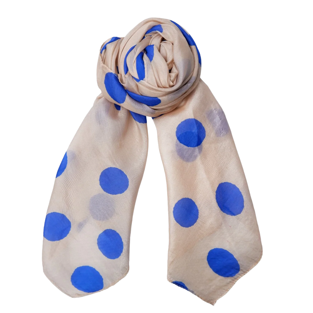 Black Colour - Roselil Silk Scar Blue Dot