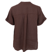 Black Colour - Elina SS Linen Shirt Coffee