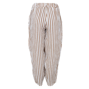 Black Colour - Melina Barrel Linen Pant Camel Stripe