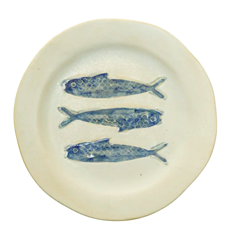 Madam Stoltz - Stoneware Lunchplate - Blå