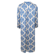 Black Colour - Zentha Satin Dress Offwhite/Blue