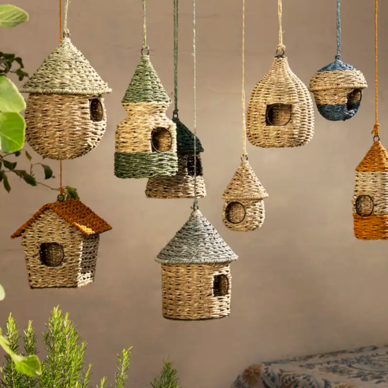 Madam Stoltz - Hanging Bird House Blue