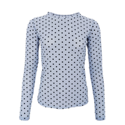 Black Colour - Dotted Mesh Blouse Jeans Blue