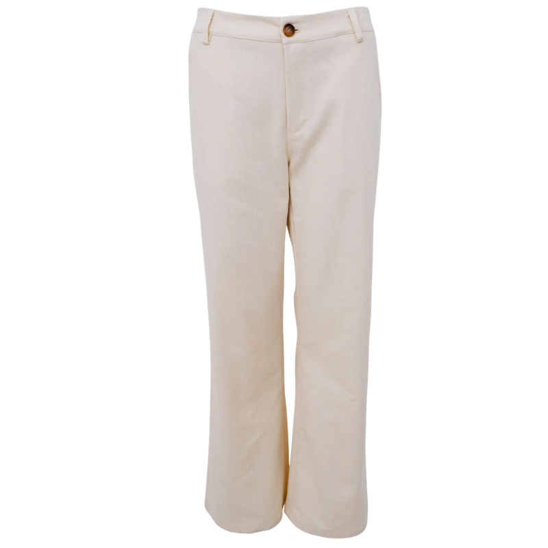 Black Colour - Box Pant Off White