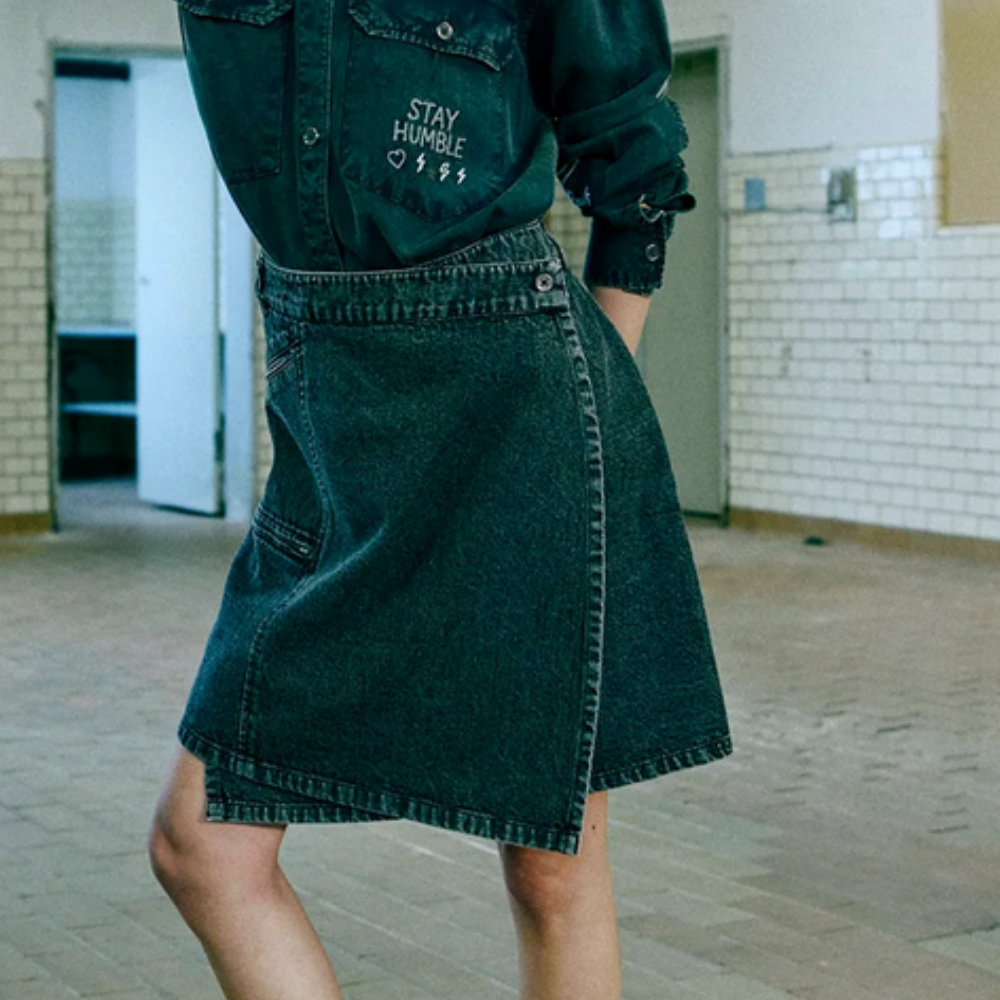 Humble - Ozzie Wrap Skirt, used black