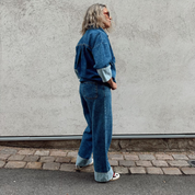 Black Colour - Izzy Denim Panel Pant