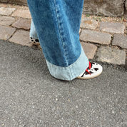 Black Colour - Izzy Denim Panel Pant