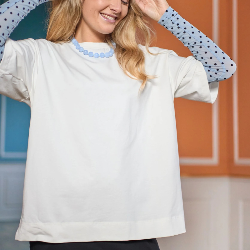 Black Colour -  May Big Tee Off White