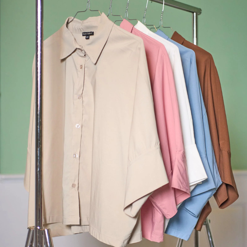 Black Colour -  Davina Loose Shirt Kit