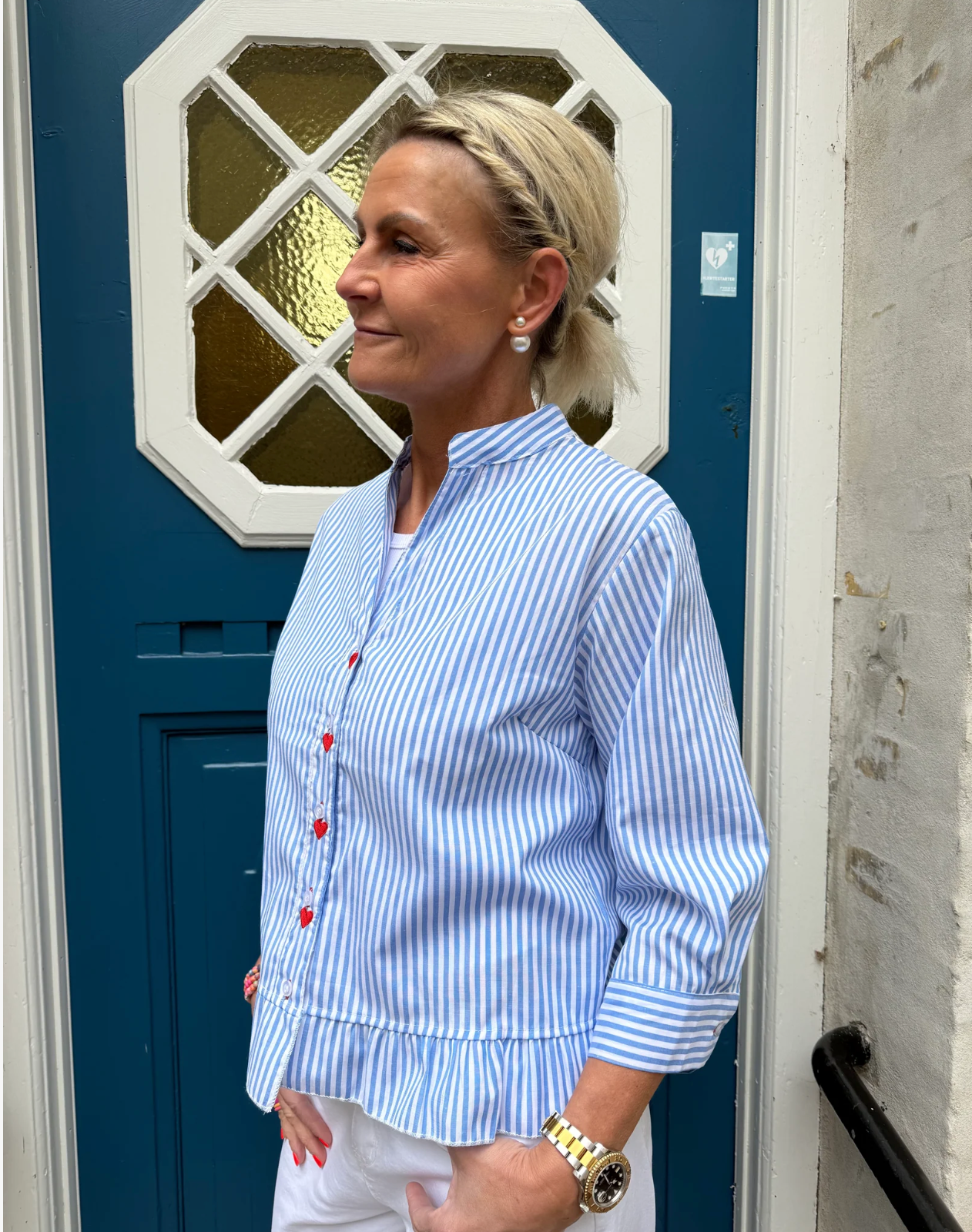 Not Sisters - Lobster Shirt - Blue Stripe