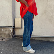 Black Colour - Izzy Denim Panel Pant
