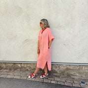 Black Colour - Melina Long Linen Dress Candy Rose