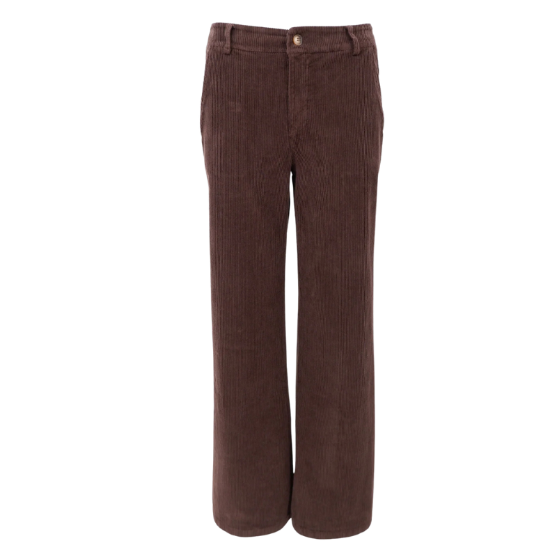 Black Colour - Cora Corduroy Box Pant Coffee