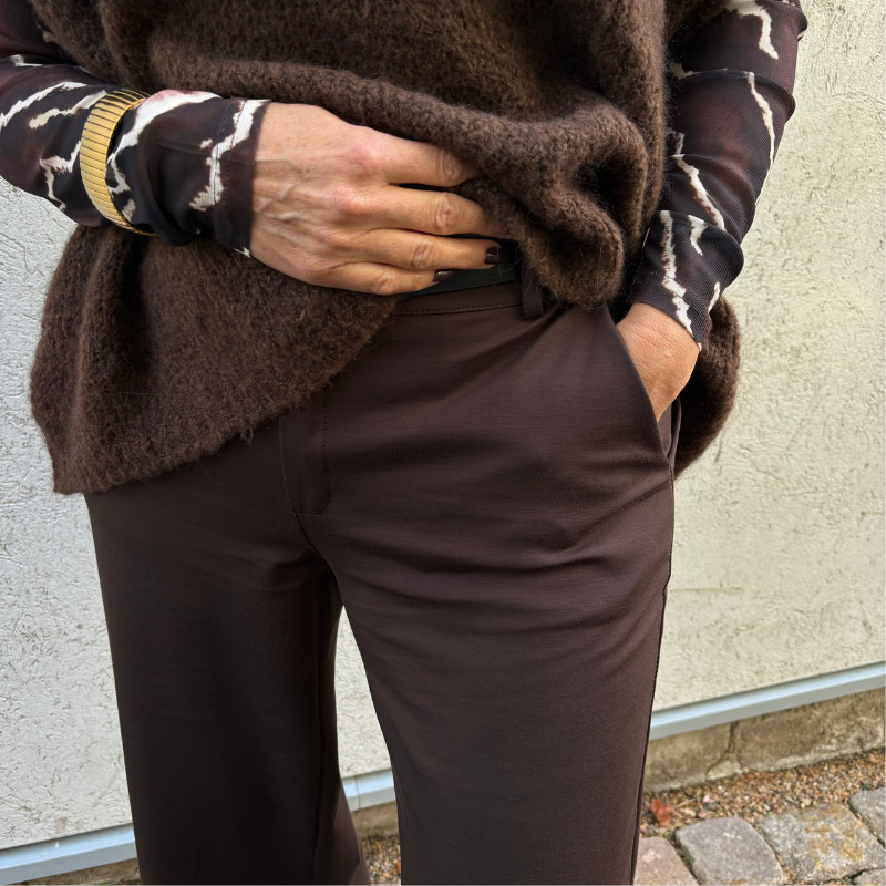 Black Colour - Davi Casual Box Pant Coffee