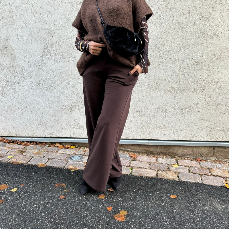 Black Colour - Davi Casual Box Pant Coffee