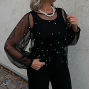 Black Colour - Perla LS Blus OneSize